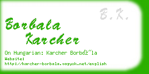 borbala karcher business card